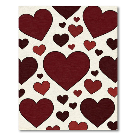 Romantic Deep Red Heart Scatter Rug