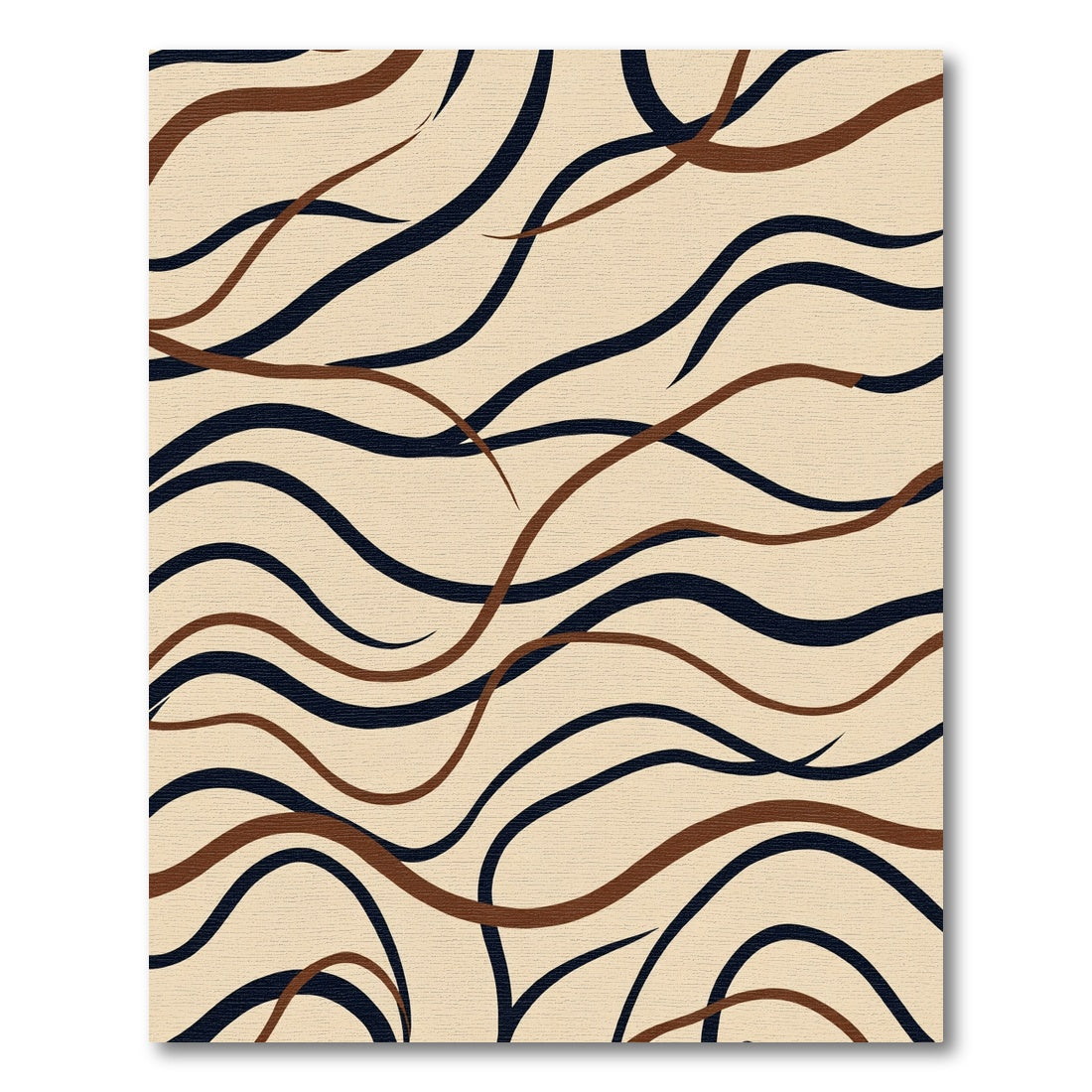 Beige Abstract Swirl Lines Rug
