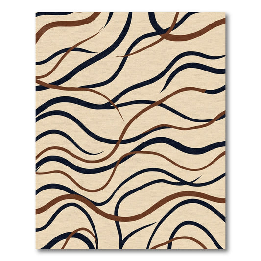 Beige Abstract Swirl Lines Rug