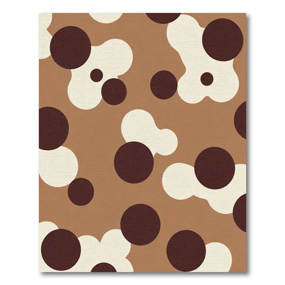 Brown Cream Spotted Abstract Circles Rug