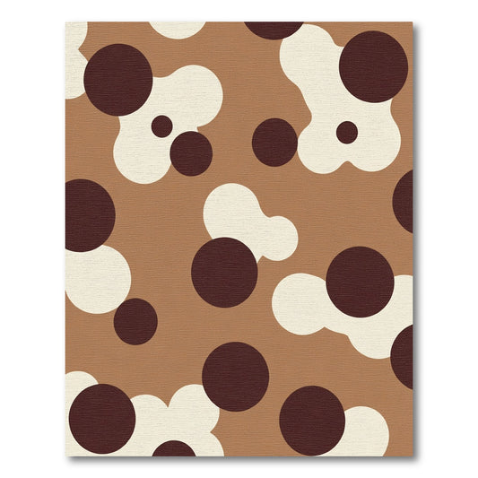 Brown Cream Spotted Abstract Circles Rug