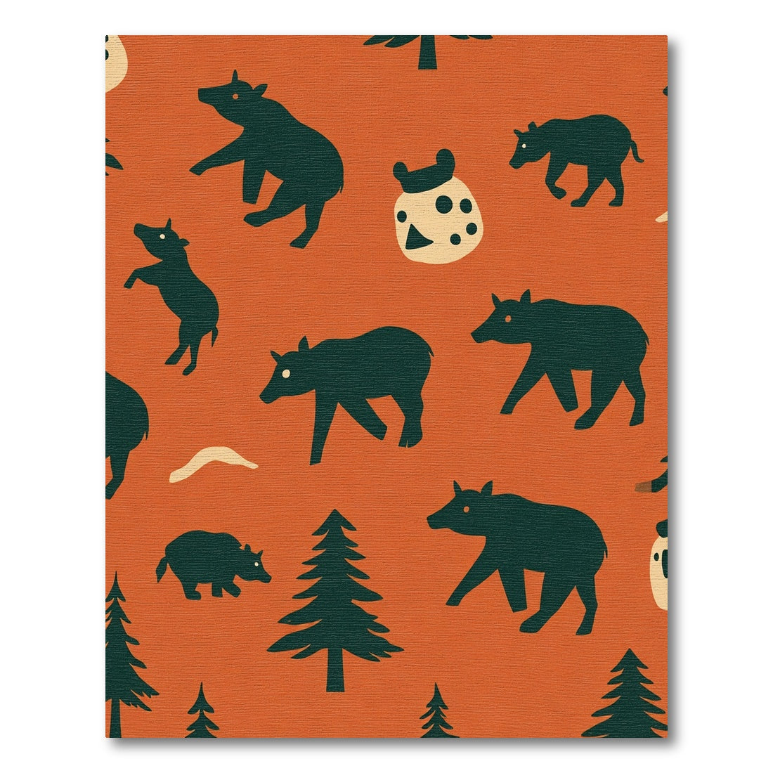 Forest Bears Trees Autumn Collection Rug