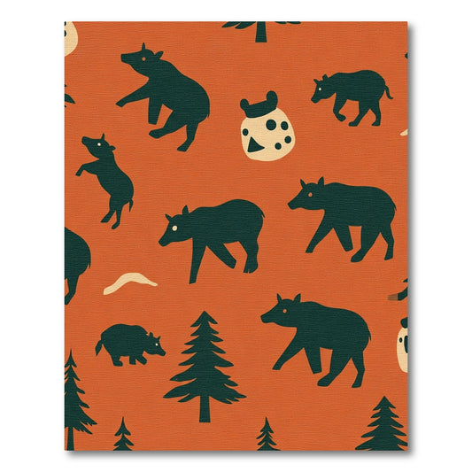 Forest Bears Trees Autumn Collection Rug