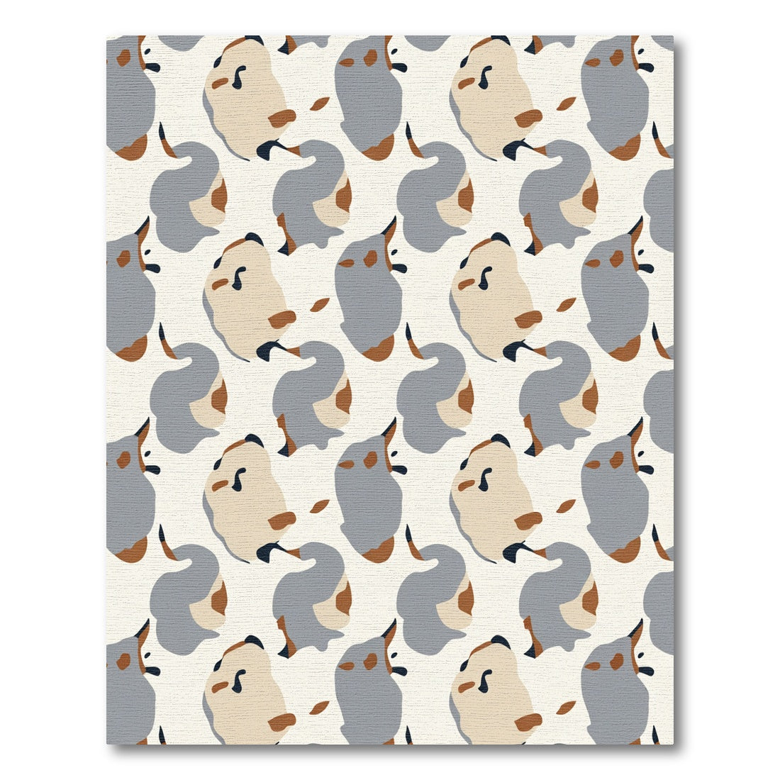 Abstract Terra Cotta Slate Irregular Shapes Rug