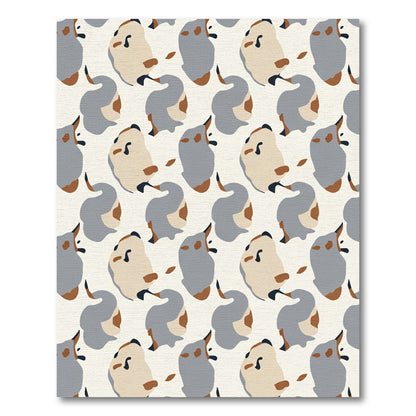 Abstract Terra Cotta Slate Irregular Shapes Rug
