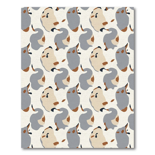 Abstract Terra Cotta Slate Irregular Shapes Rug