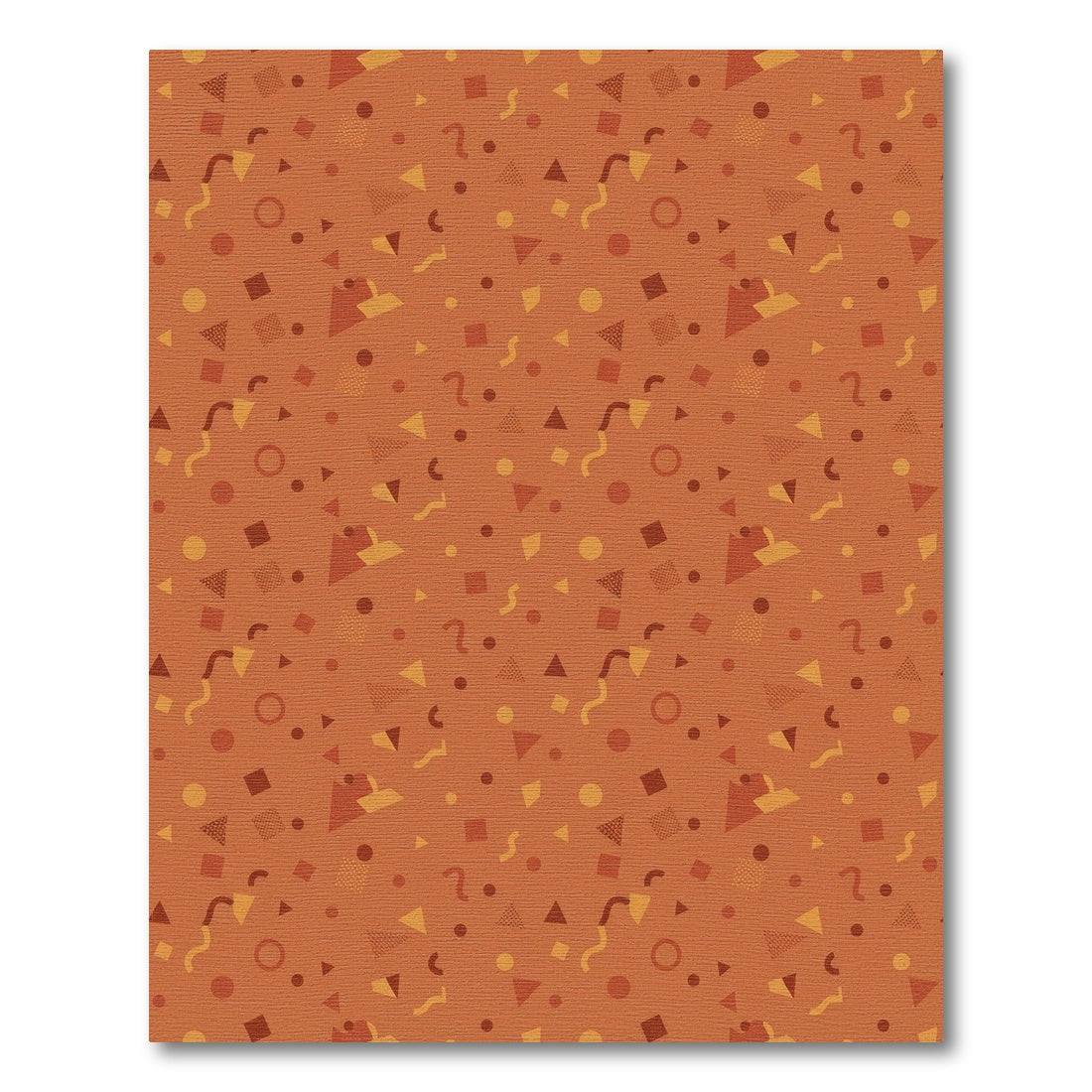 Burnt Orange Abstract Geometric Shapes Rug