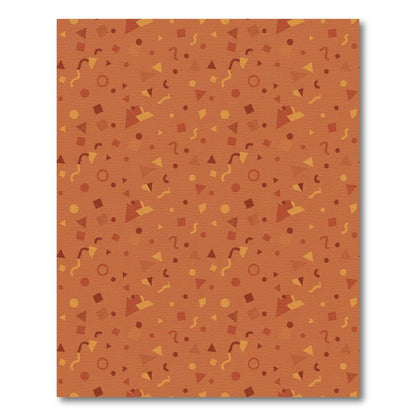 Burnt Orange Abstract Geometric Shapes Rug
