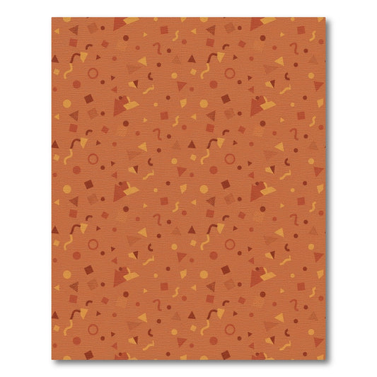 Burnt Orange Abstract Geometric Shapes Rug