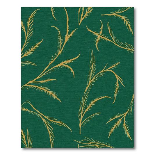 Emerald Green Gold Reeds Rug