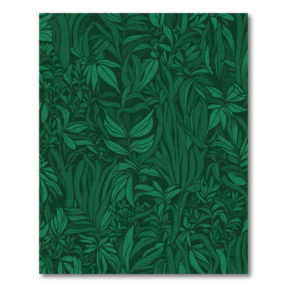 Dark Green Lush Jungle foliage Rug