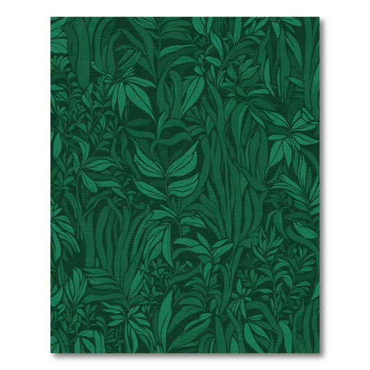 Dark Green Lush Jungle foliage Rug