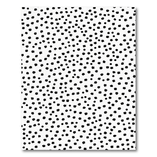Small Black Dot Flower Scatter Rug