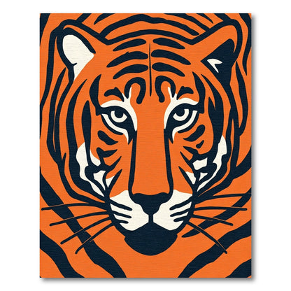 Bold Orange Tiger Face Rug