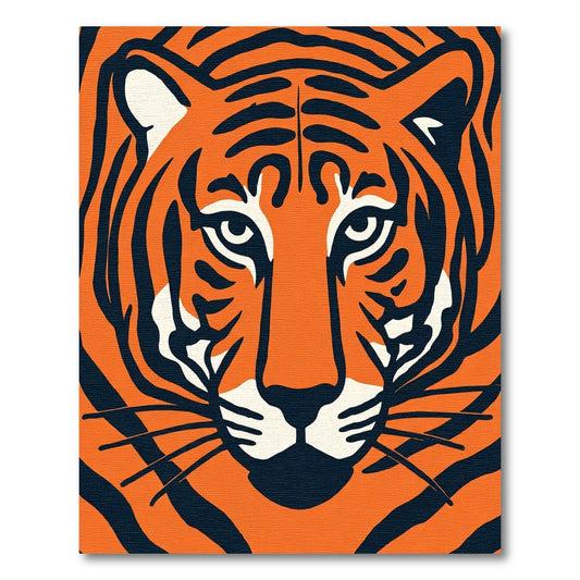 Bold Orange Tiger Face Rug