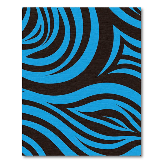Bold Cyan Swirl Stripe Rug