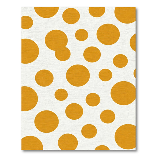 Sunset Orange Polka Dot Round Rug