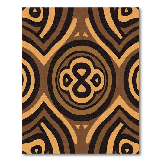 Warm Earth Tones Abstract Circles Rug