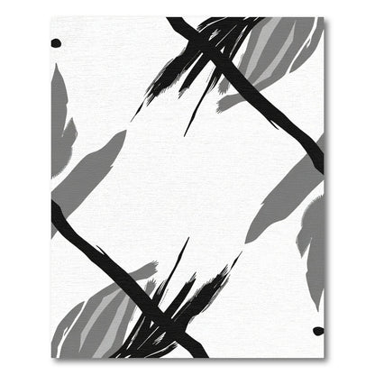 Monochromatic Abstract Brushstroke Frame Rug