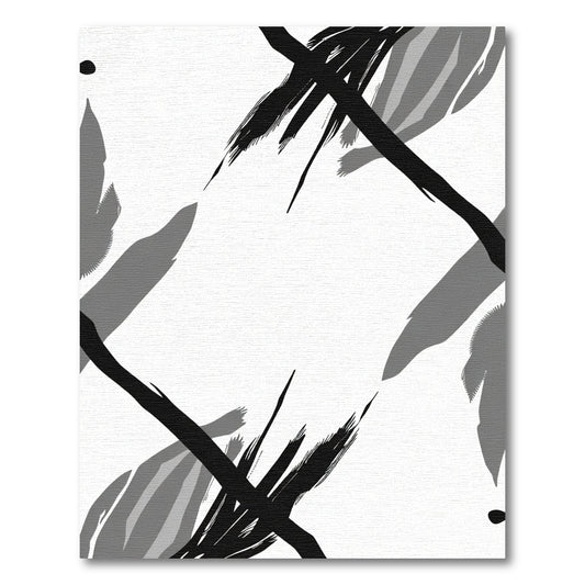 Monochromatic Abstract Brushstroke Frame Rug