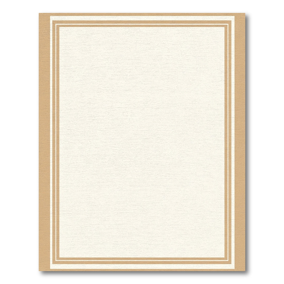 Simple Tan Cream Double Border Rectangular Rug