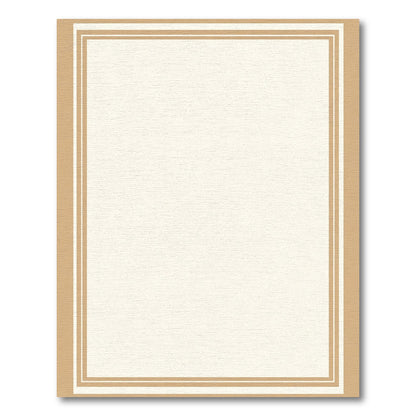 Simple Tan Cream Double Border Rectangular Rug