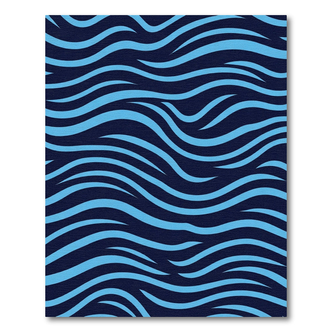 Deep Blue Wavy Stripes Rug