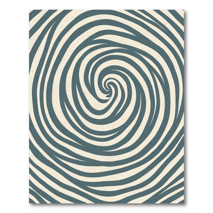 Teal Swirling Organic Striations Rug