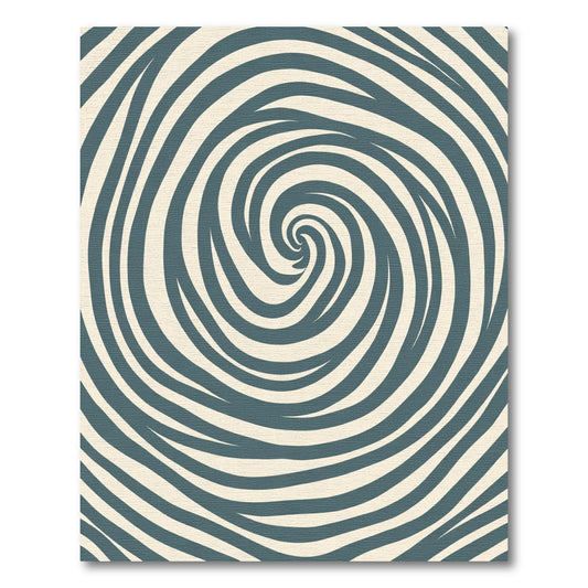 Teal Swirling Organic Striations Rug