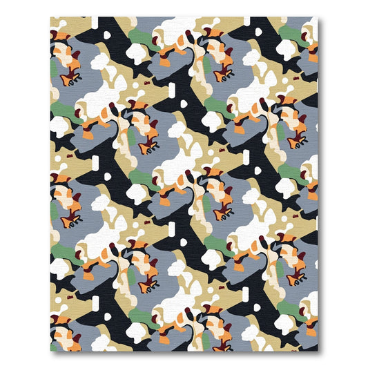 Urban Abstract Camouflage Collage Rug