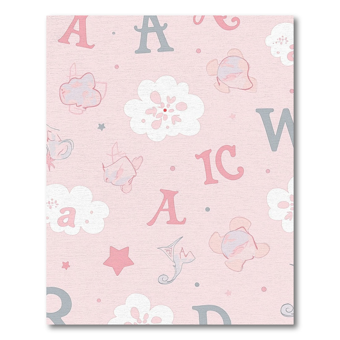 Pale Pink Alphabet Cloud Whimsy Rug