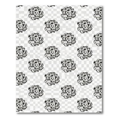Abstract Black Gray Crumpled Ball Rug