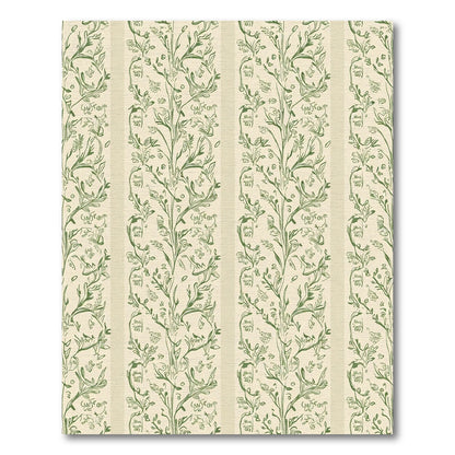 Ivory Green Vine Stripe Rug