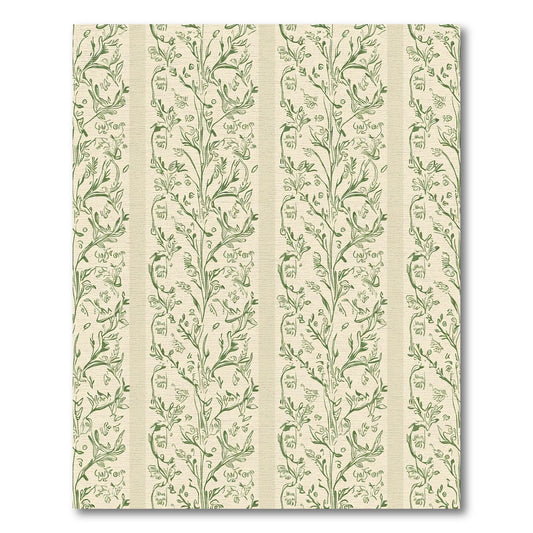 Ivory Green Vine Stripe Rug