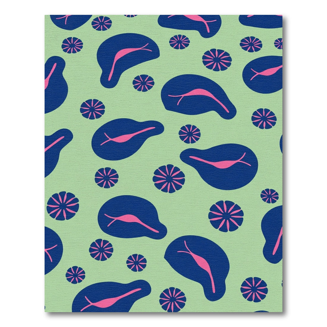 Abstract Navy Pink Bloom Harmony Rug
