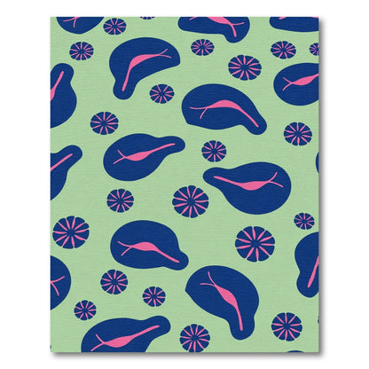 Abstract Navy Pink Bloom Harmony Rug