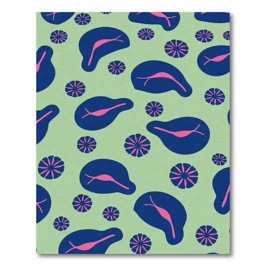 Abstract Navy Pink Bloom Harmony Rug