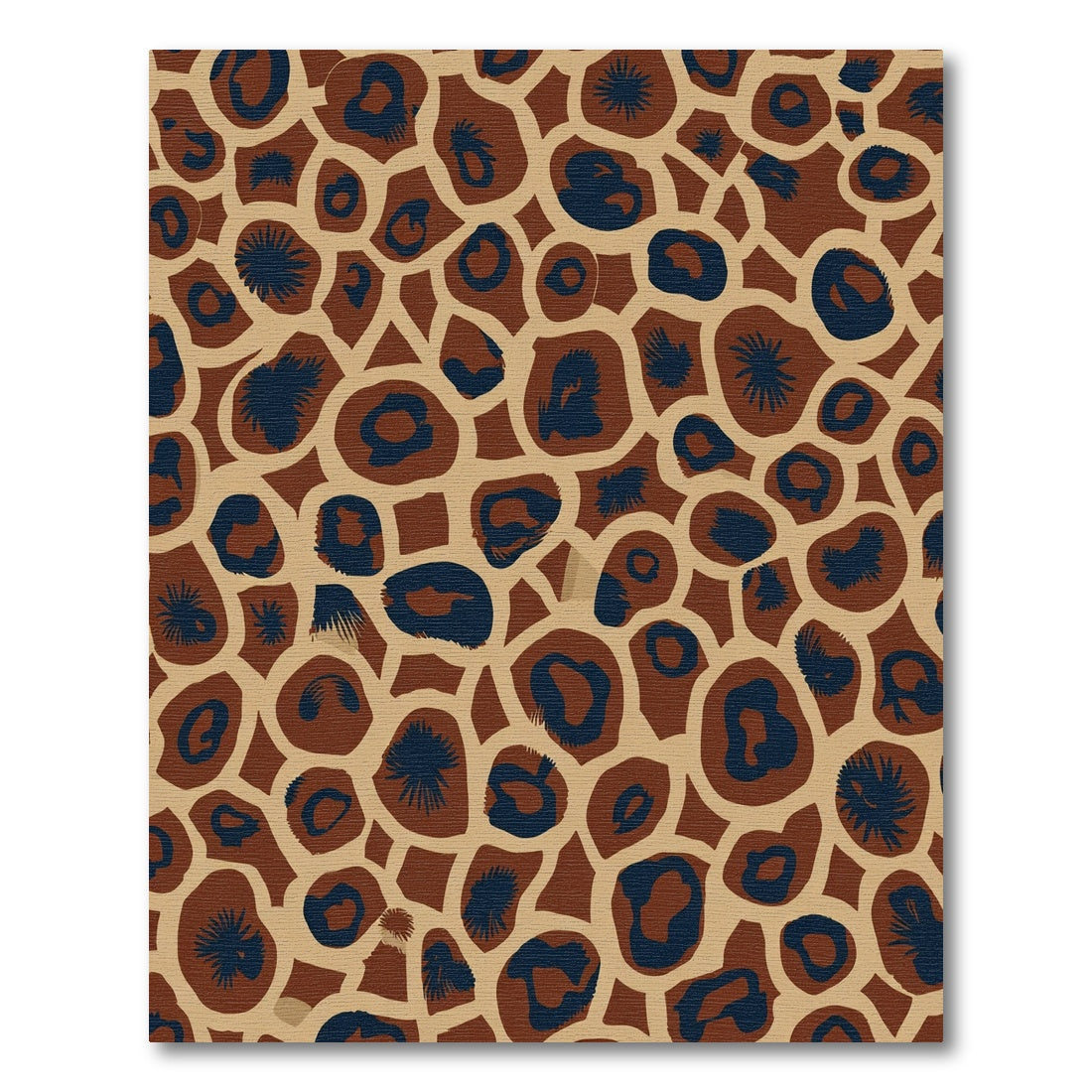 Brown Blue Animal Spot Patchwork Rug