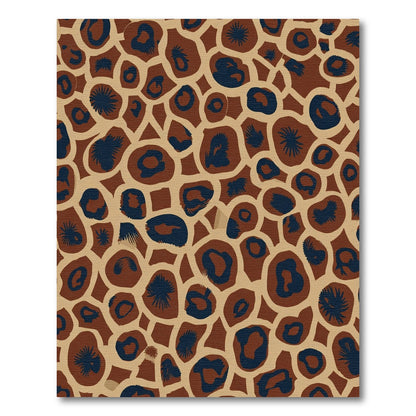 Brown Blue Animal Spot Patchwork Rug