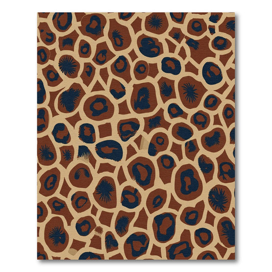 Brown Blue Animal Spot Patchwork Rug