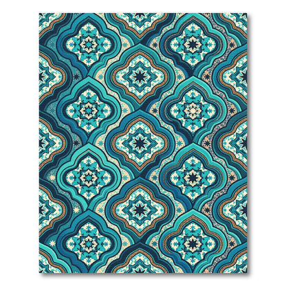 Deep Teal Quatrefoil Star Medallion Rug