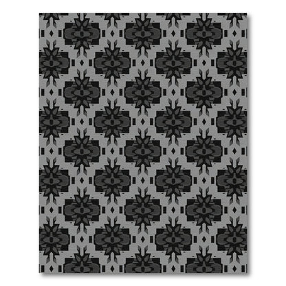 Dark Gray Geometric Lattice Abstract Art Rug