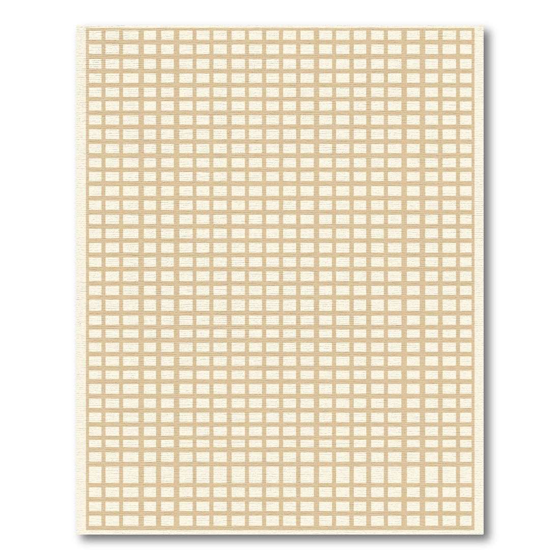 Minimalist Beige Grid Harmony Rug