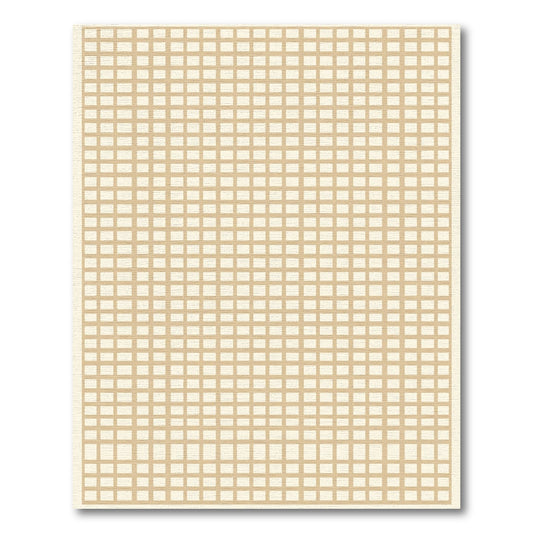 Minimalist Beige Grid Harmony Rug