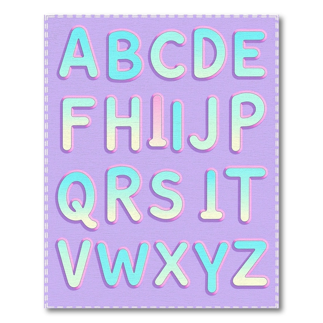 Pastel Gradient Alphabet Aura Rug