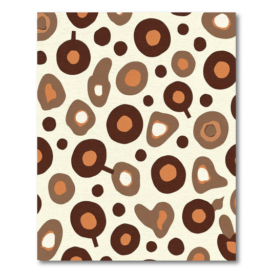 Abstract Organic Circles Brown Beige Rug