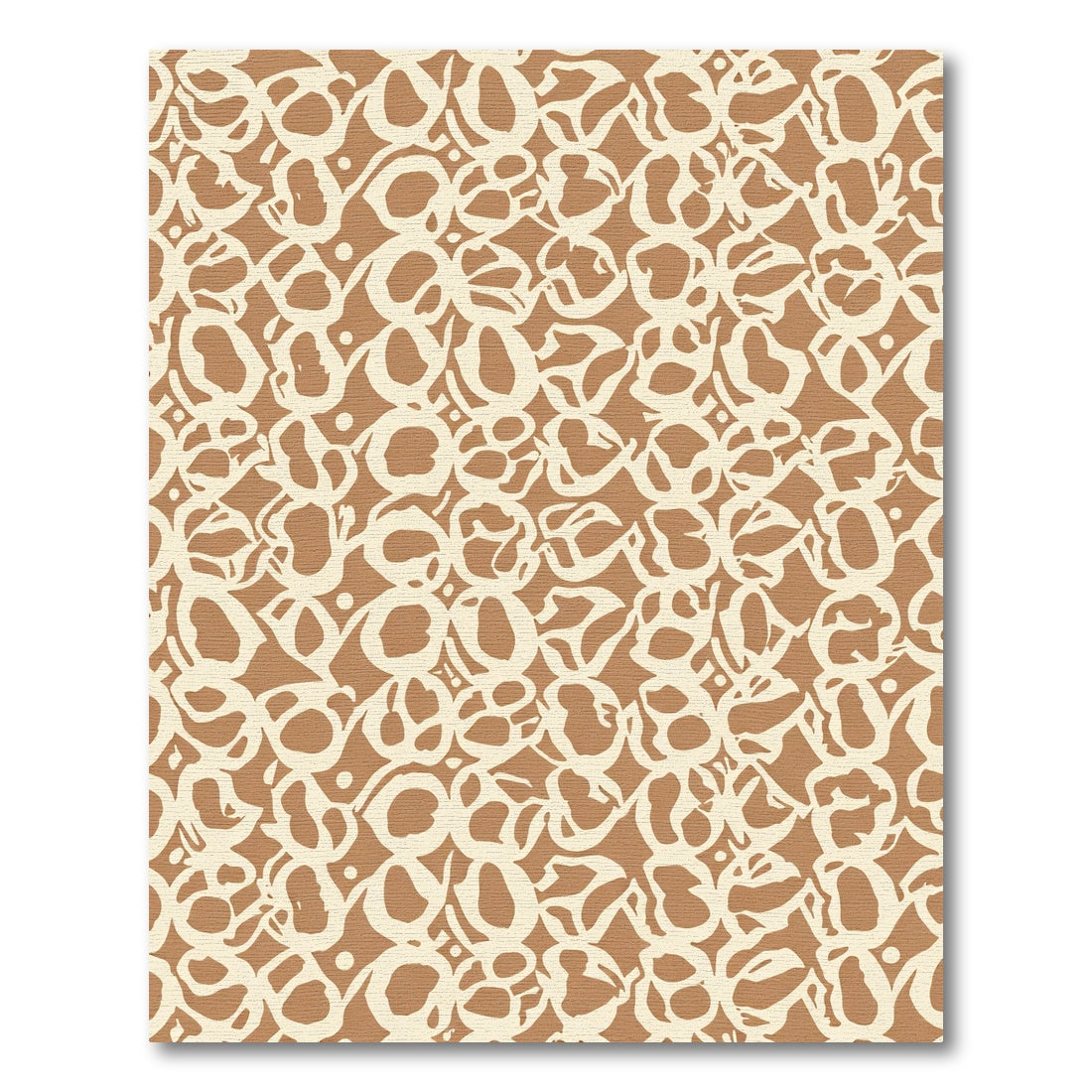 Caramel Cream Abstract Bloom Organic Rug
