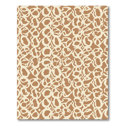 Caramel Cream Abstract Bloom Organic Rug