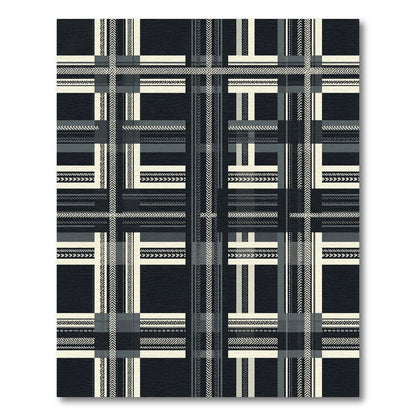 Monochrome Herringbone Plaid Geometric Grid Rug