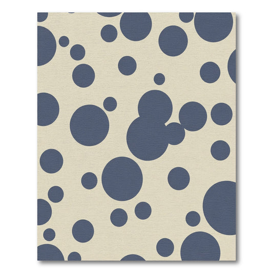 Navy Blue Scattered Circles Rug